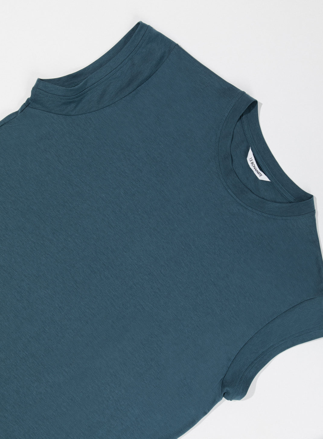 T-Shirt Sans Manches en Eucalyptus & Coton Bleu Pétrole