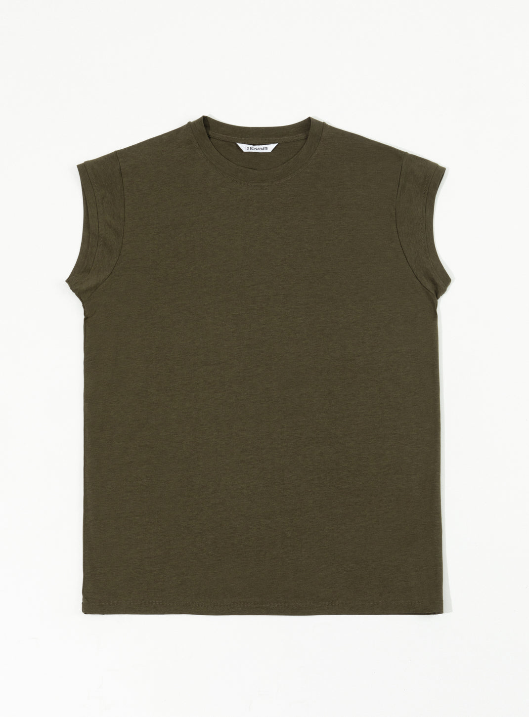 Sleeveless T-Shirt in Olive Eucalyptus & Cotton