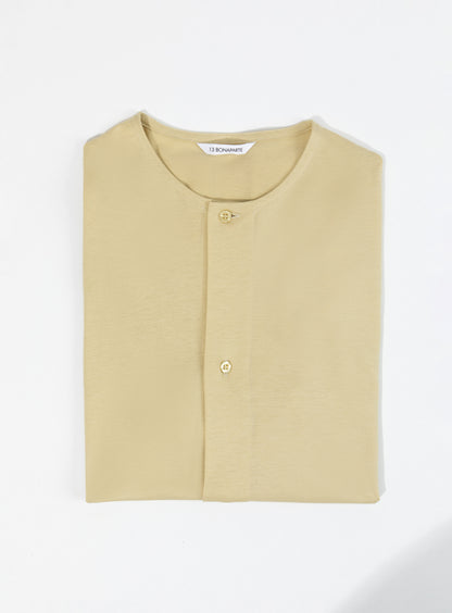 T-Shirt with 5 Buttons in Ginger Eucalyptus & Cotton