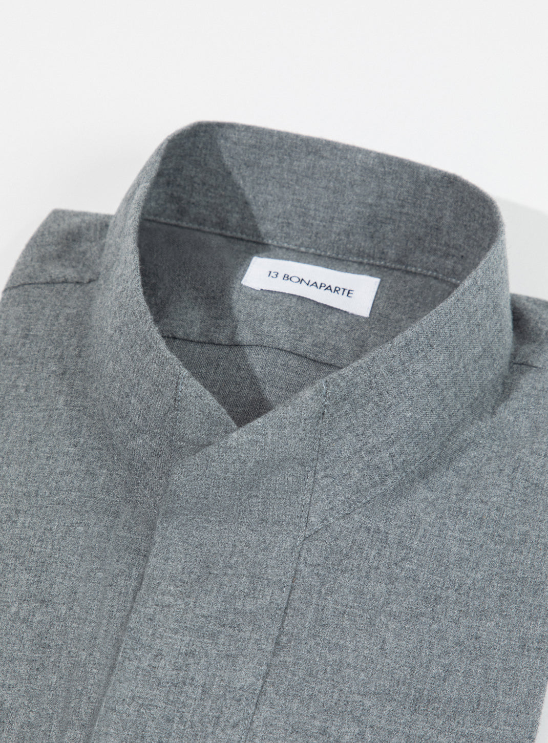 Origami Collar Shirt in Heather Grey Cotton Flannel