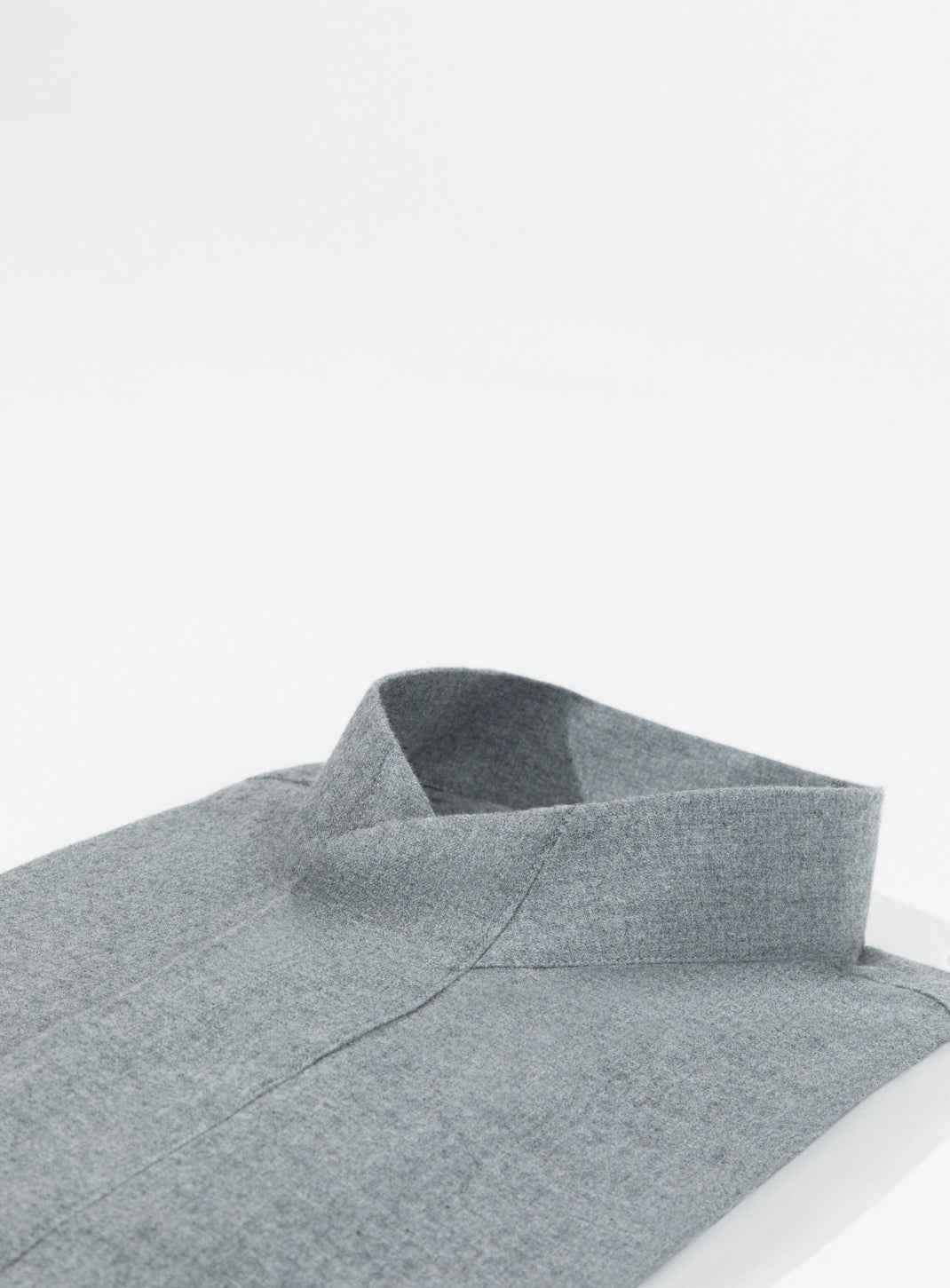 Origami Collar Shirt in Heather Grey Cotton Flannel