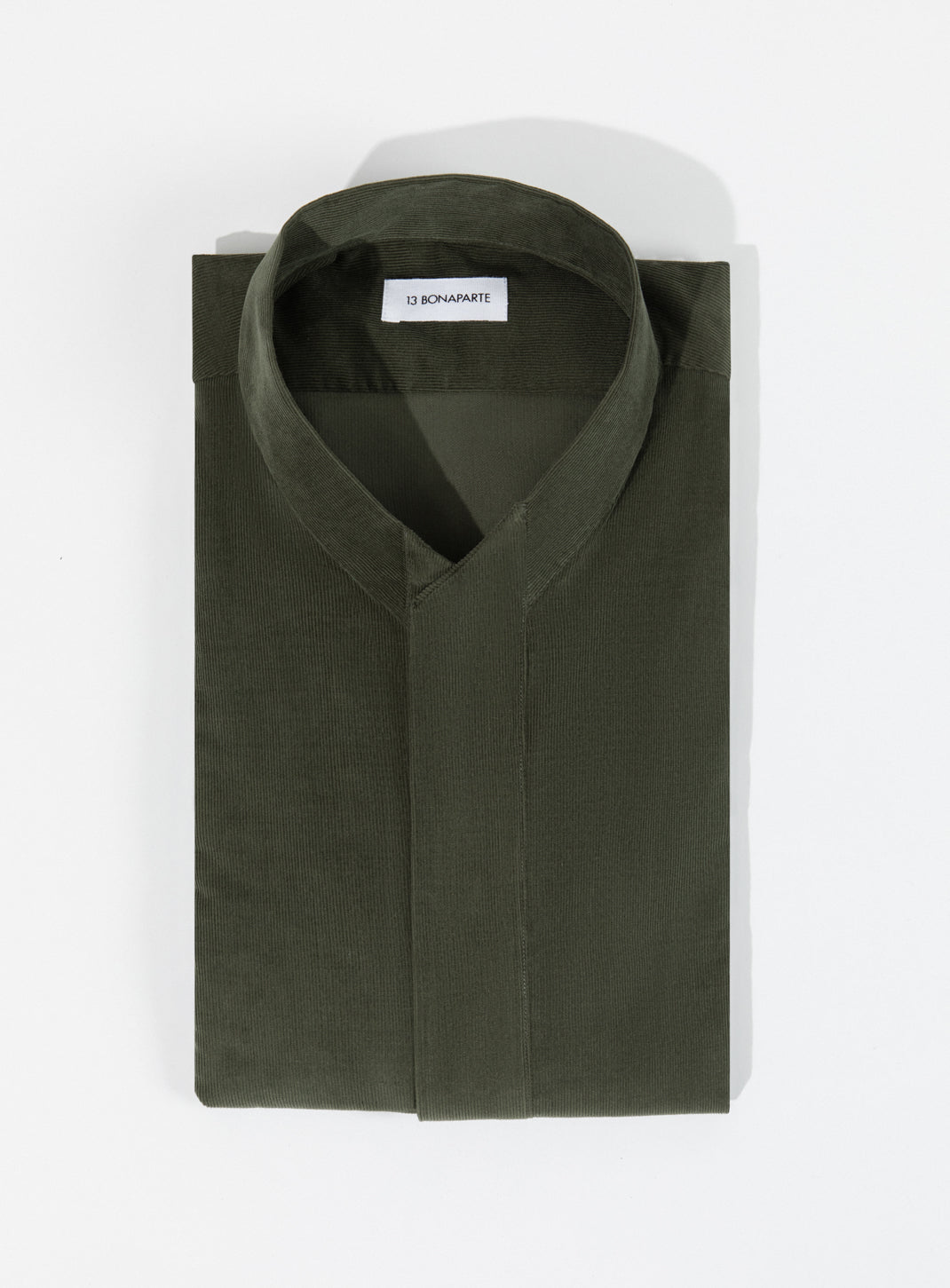 Origami Collar Shirt in Olive Needlecord