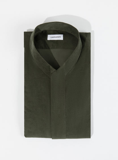 Origami Collar Shirt in Olive Needlecord