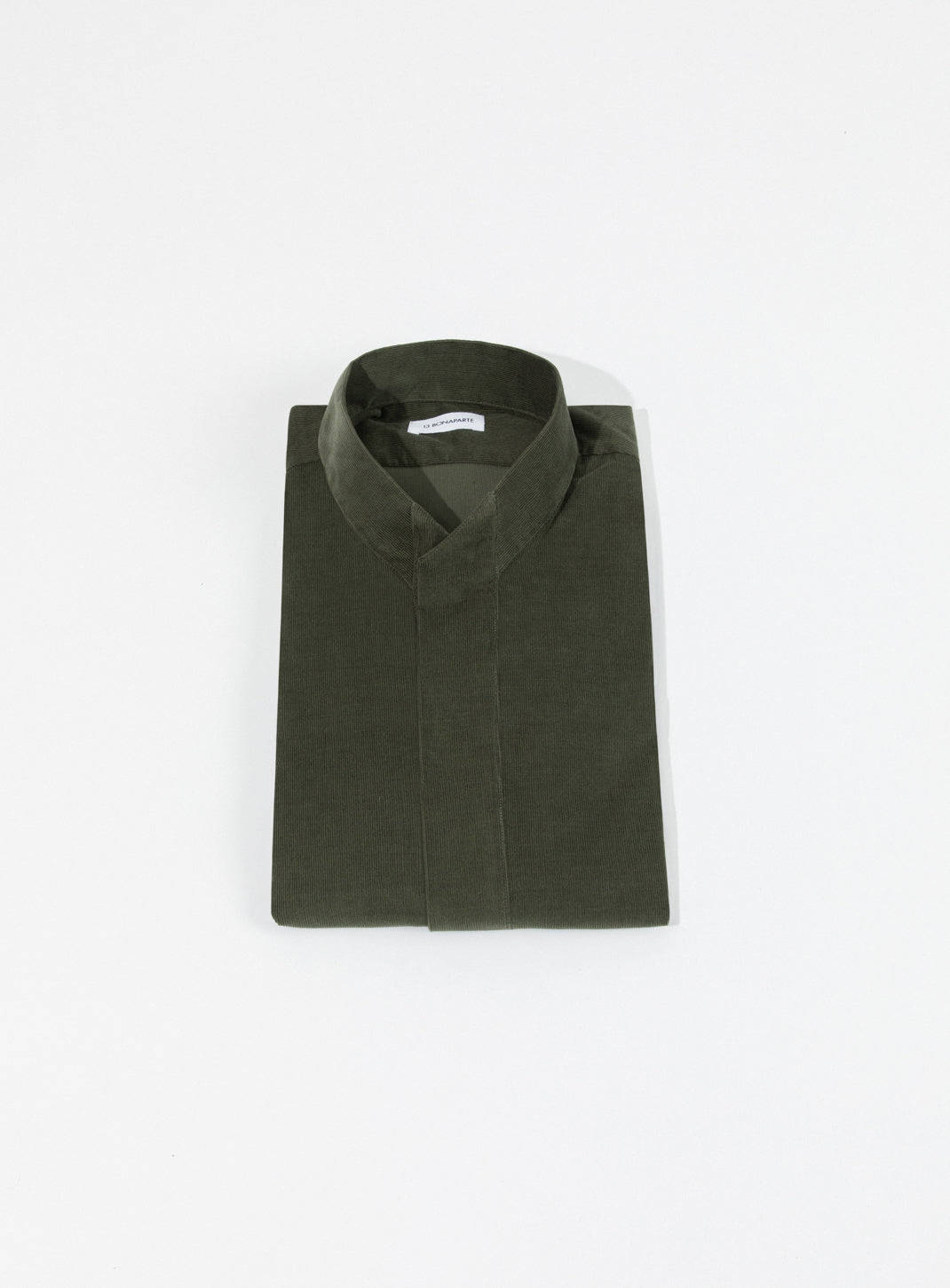 Origami Collar Shirt in Olive Needlecord