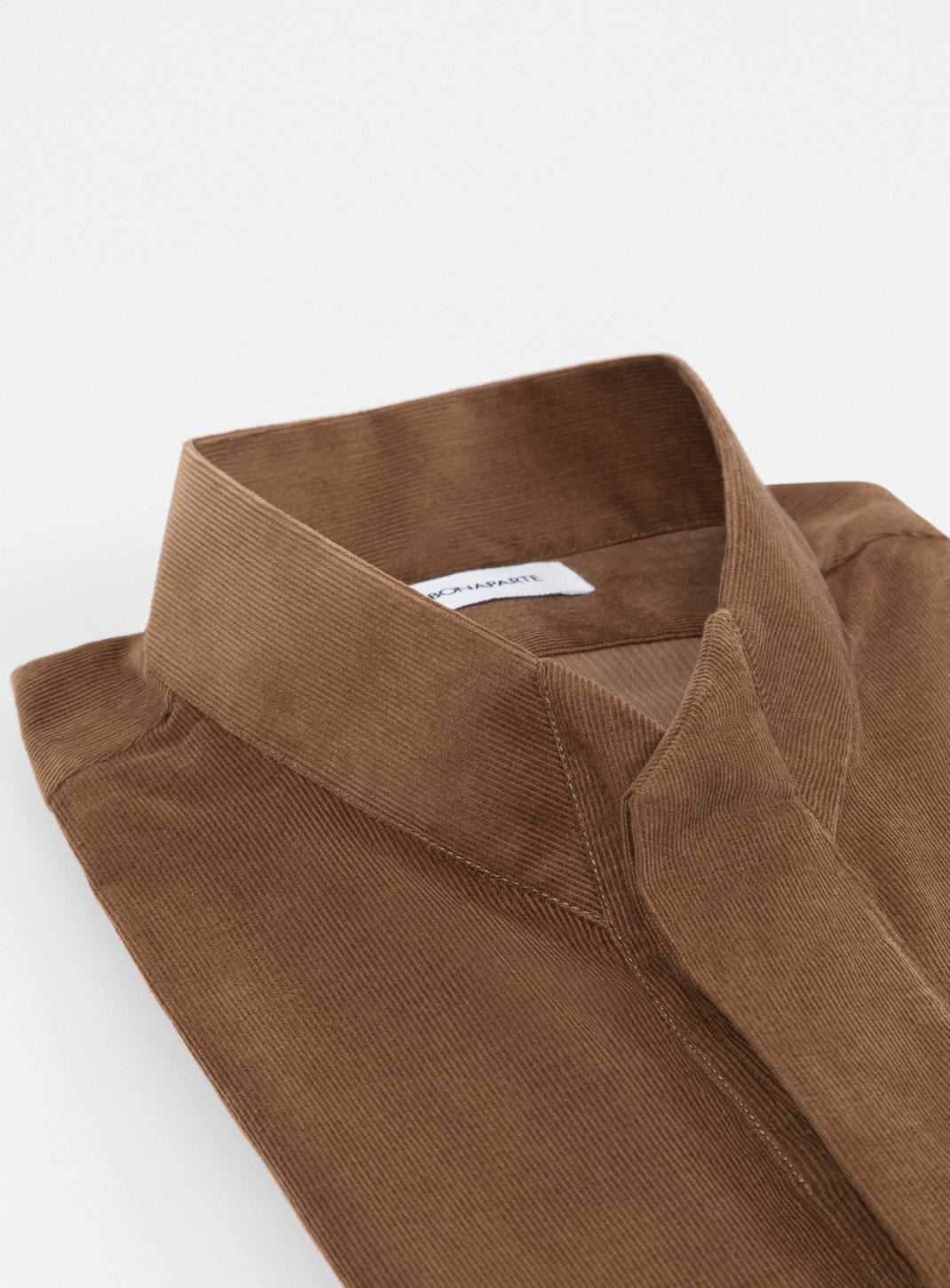Origami Collar Shirt in Tan Needlecord