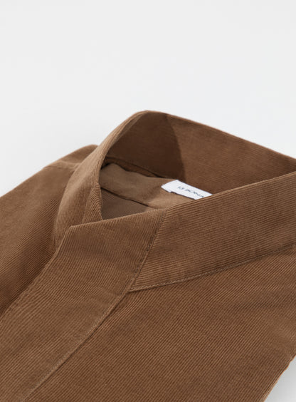 Origami Collar Shirt in Tan Needlecord