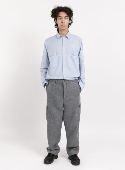 Cargo Pants in Light Grey 100% Italian Wool