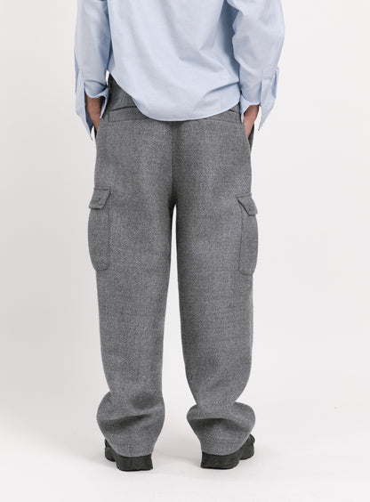 Cargo Pants in Light Grey 100% Italian Wool