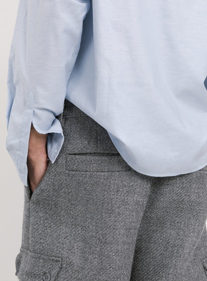 Cargo Pants in Light Grey 100% Italian Wool