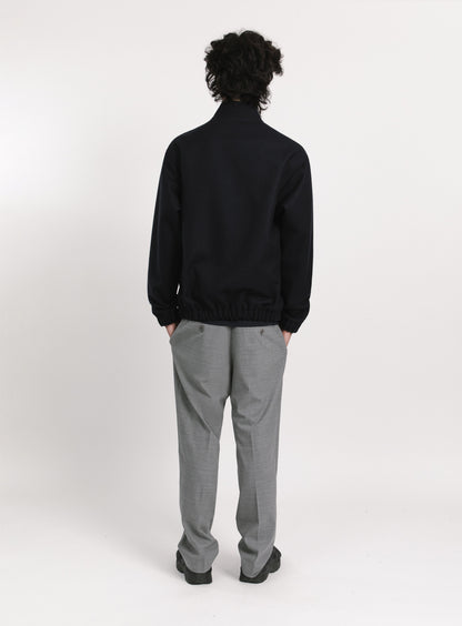 Kimono Bomber Jacket in Navy Blue Italian Wool