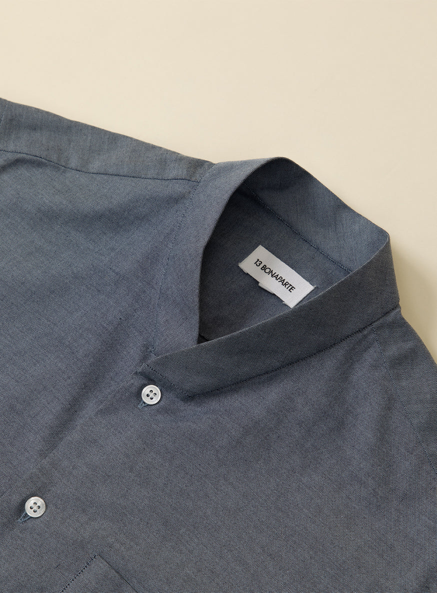 False Collar Shirt in Blue Oxford