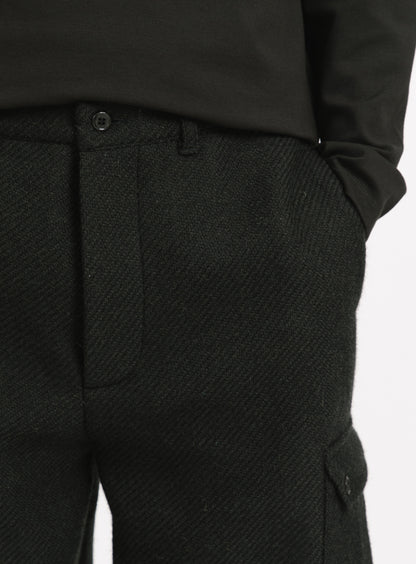 Cargo Pants in Dark Olive 100% Italian Wool