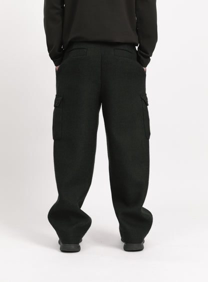 Cargo Pants in Dark Olive 100% Italian Wool