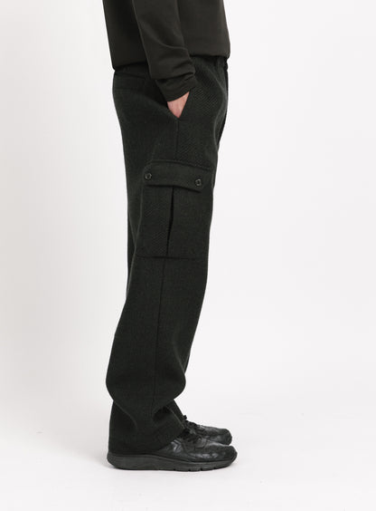 Cargo Pants in Dark Olive 100% Italian Wool