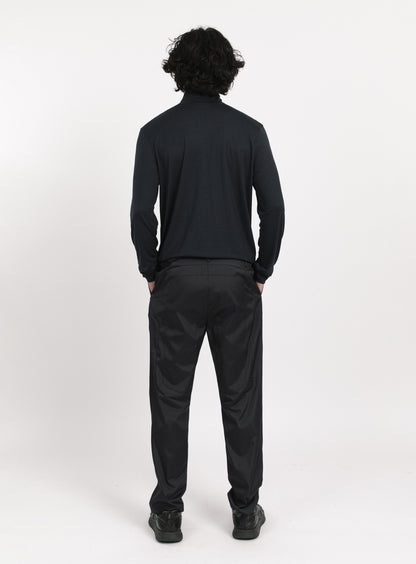 Funnel Neck Undershirt in Navy Blue Eucalyptus & Cotton