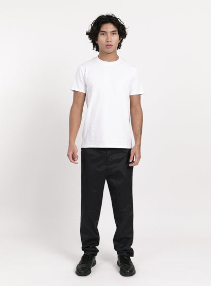 Short Sleeve T-Shirt in White Cotton & Elastane
