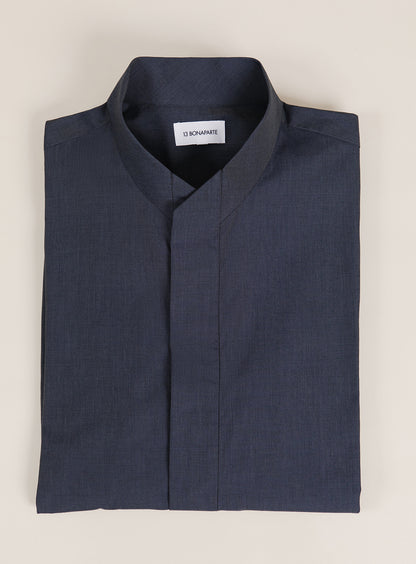 Origami Collar Shirt in Slate End-on-End