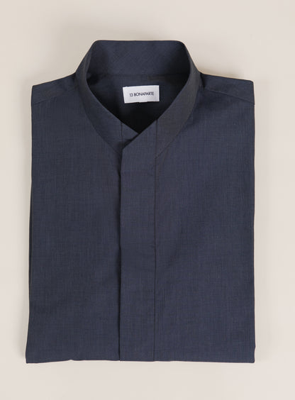 Origami Collar Shirt in Slate End-on-End