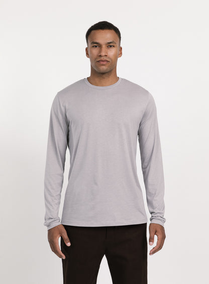 Long Sleeve T-Shirt in Pearl Grey Eucalyptus & Cotton