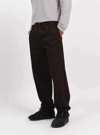 Combat Pants with Laces in Chocolate Weaved Denim