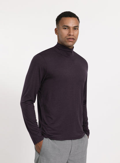 Funnel Neck Undershirt in Egglpant Eucalyptus & Cotton