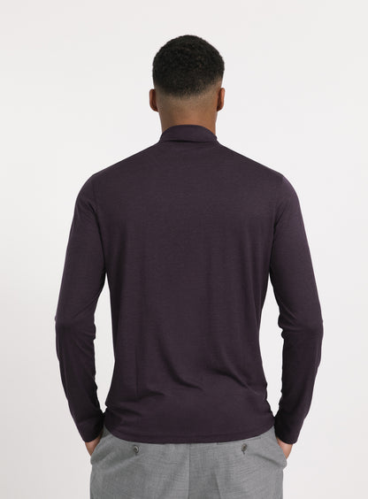 Funnel Neck Undershirt in Egglpant Eucalyptus & Cotton