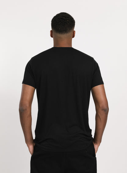 Short Sleeve T-Shirt in Black Eucalyptus & Cotton