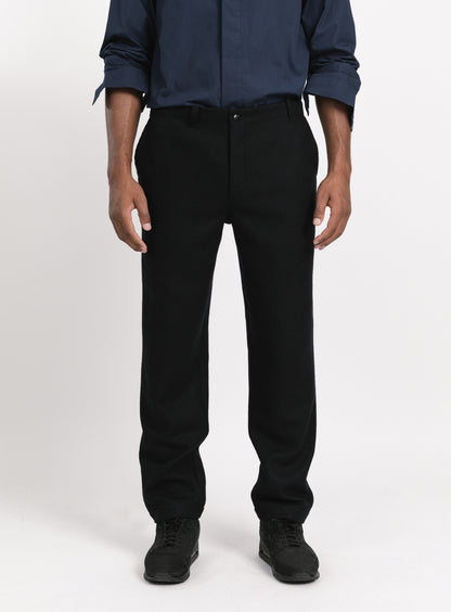 Pants with Italian Pockets in Navy Blue Wool & Cashmere