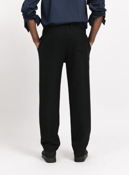 Pants with Italian Pockets in Navy Blue Wool & Cashmere