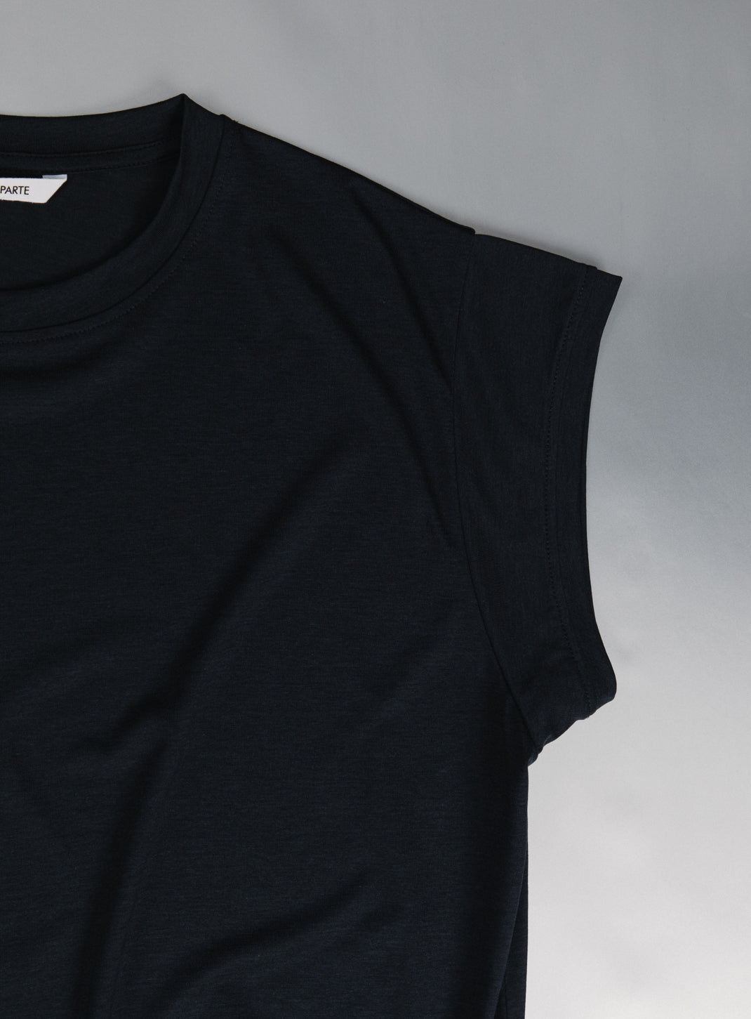 Sleeveless T-Shirt in Navy Blue Eucalyptus & Cotton