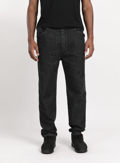 Elastic 5 Pockets Pants in Grey Denim