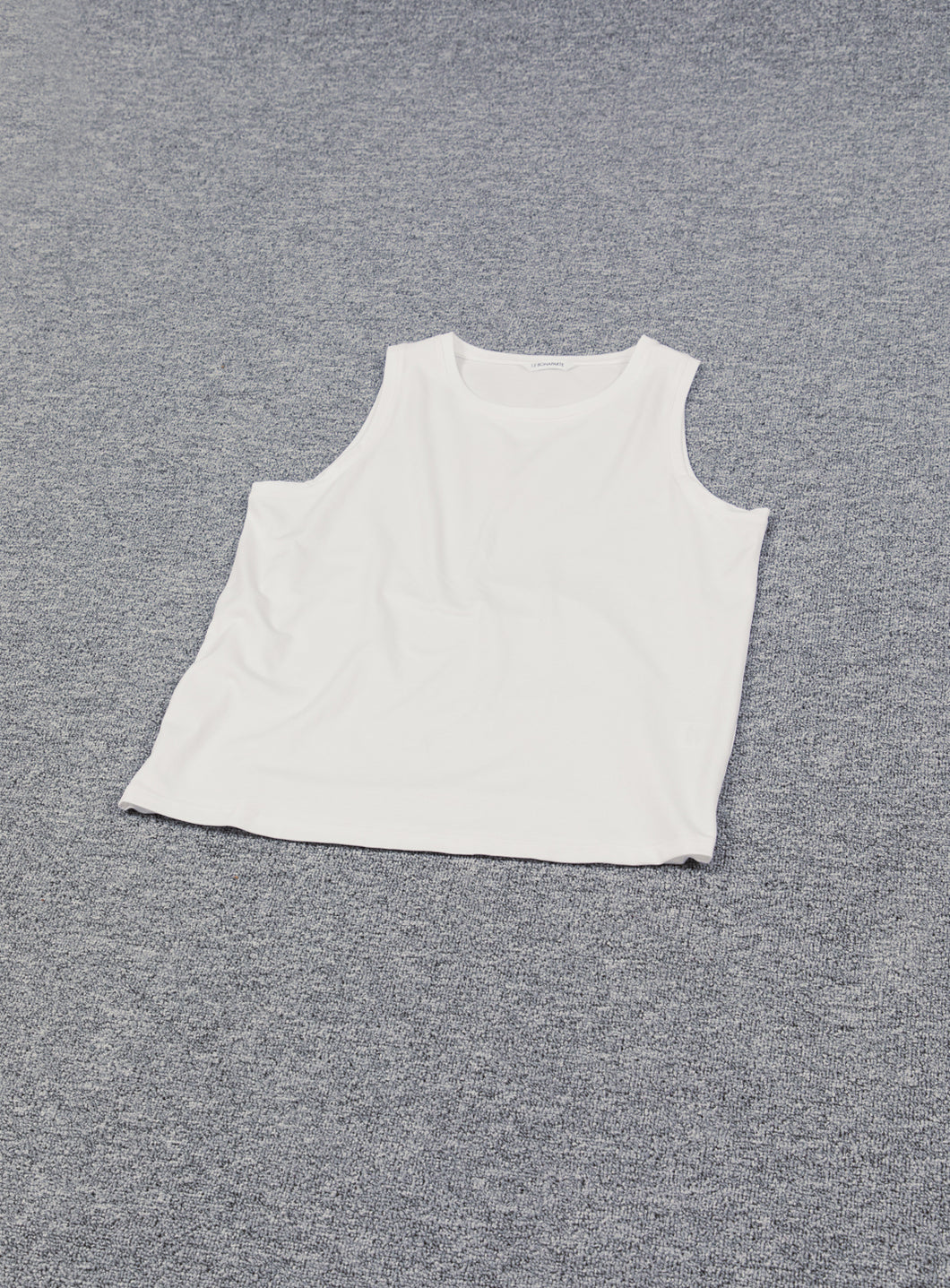 Tank Top in White Cotton & Elastane