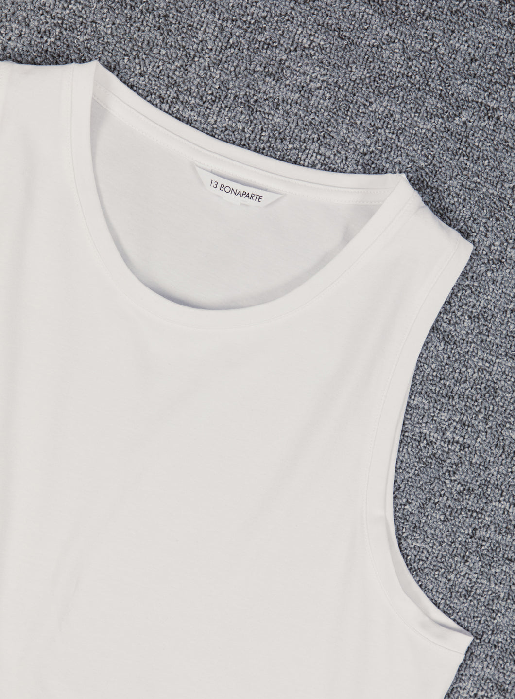 Tank Top in White Cotton & Elastane