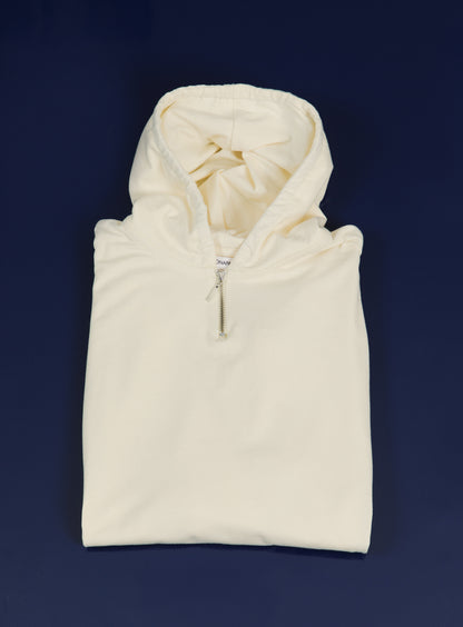 Hooded T-Shirt in Ivory Cotton & Elastane
