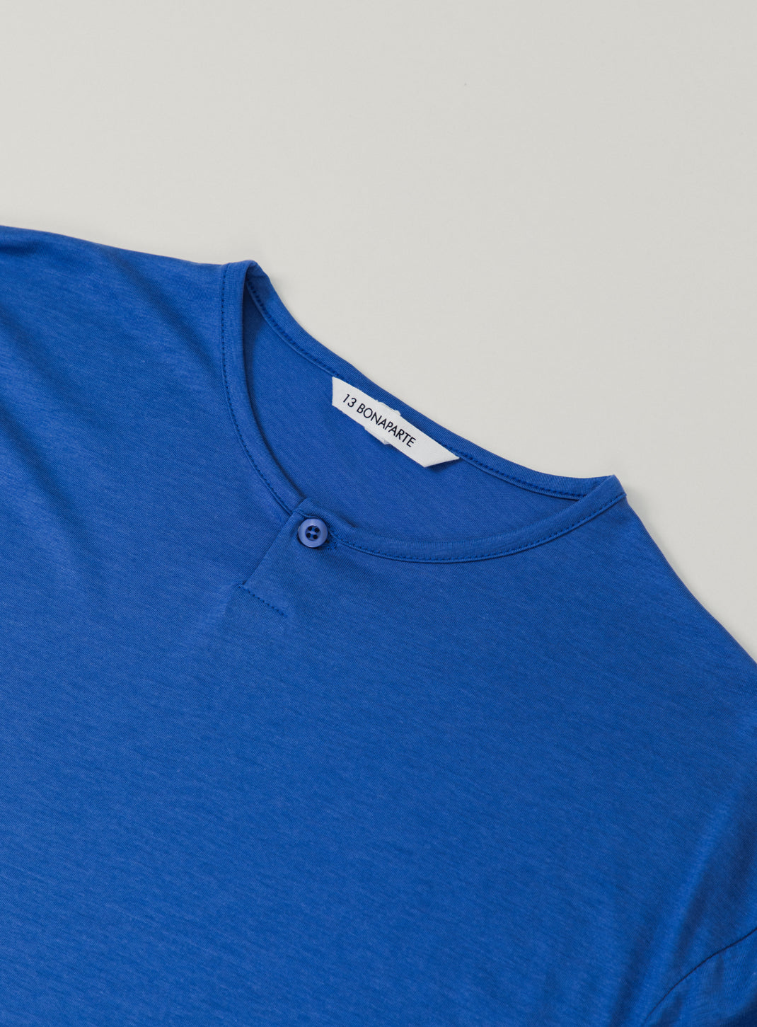 1 Button T-Shirt in Royal Blue Eucalyptus & Cotton