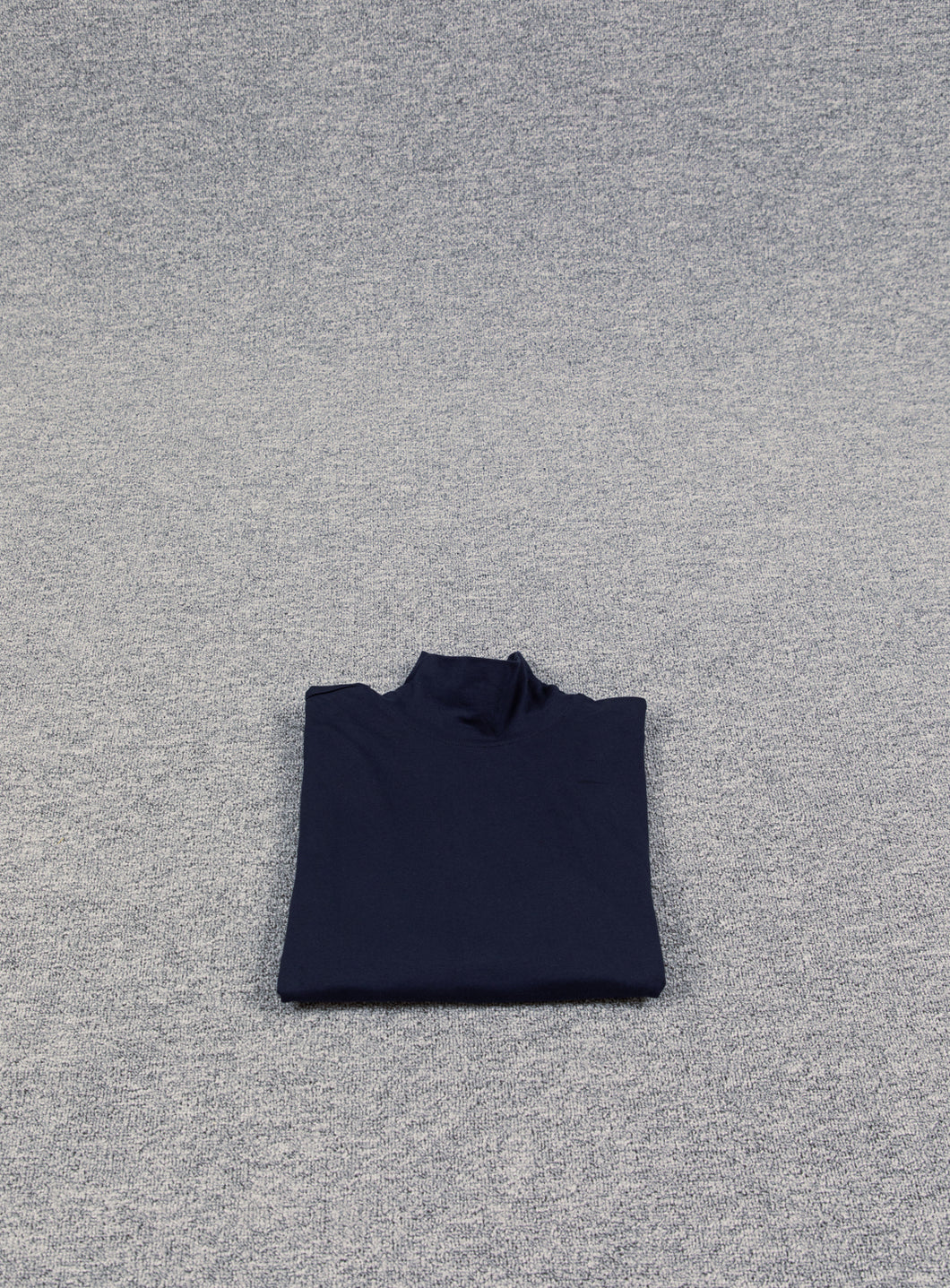 Funnel Neck Undershirt in Navy Blue Cotton & Elastane