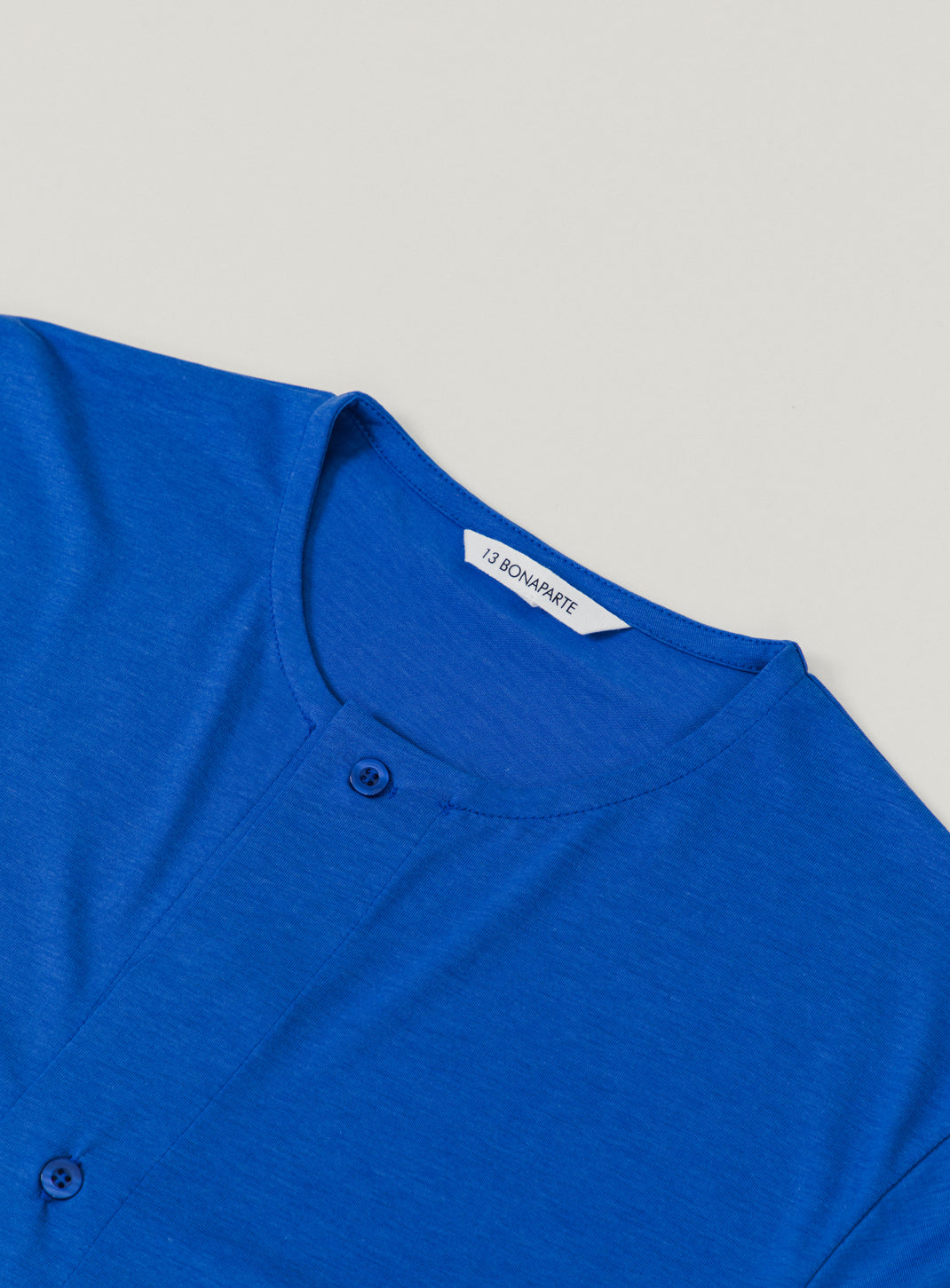 T-Shirt with 5 Buttons in Royal Blue Eucalyptus & Cotton