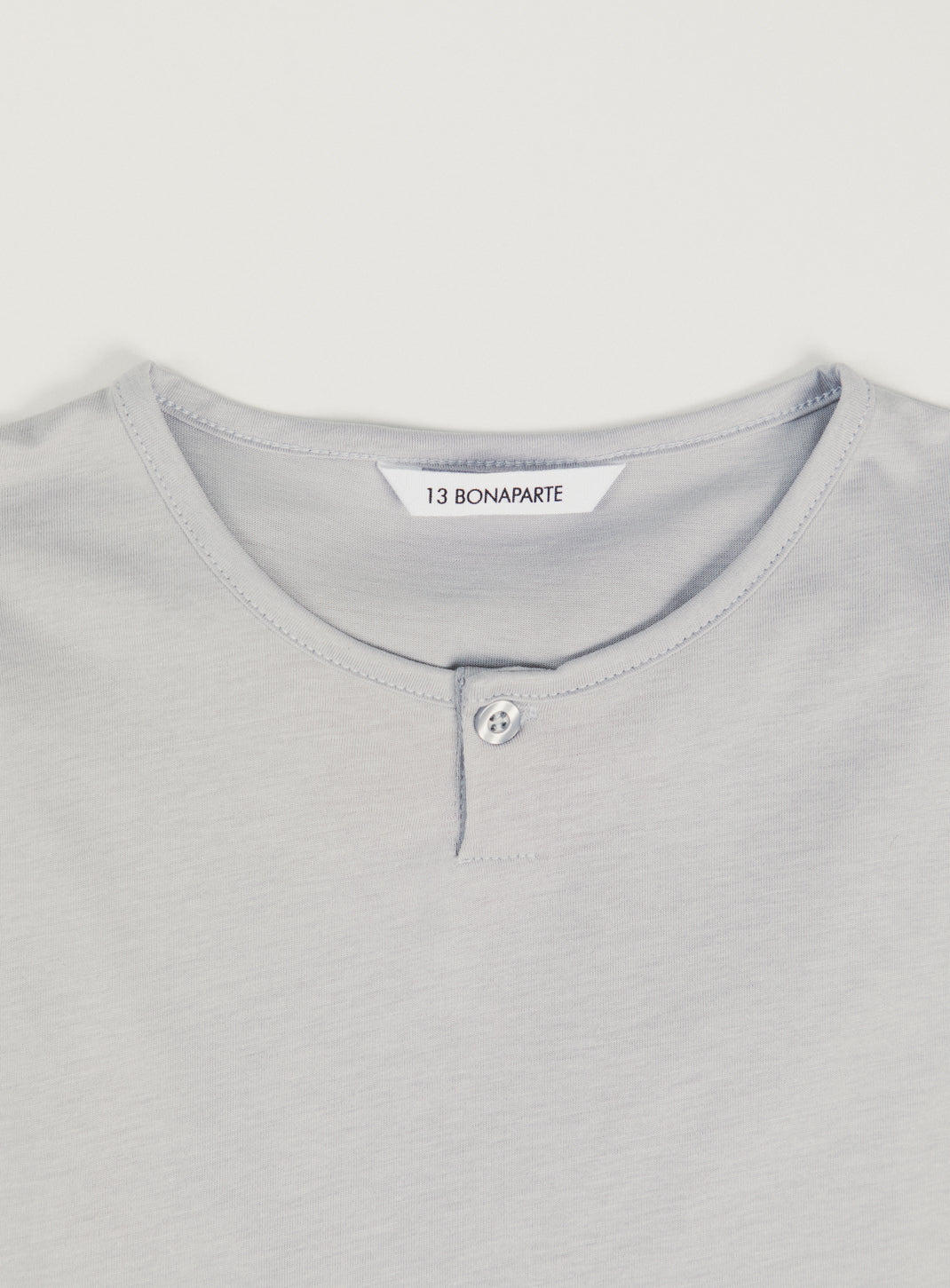1 Button T-Shirt in Pearl Grey Eucalyptus & Cotton