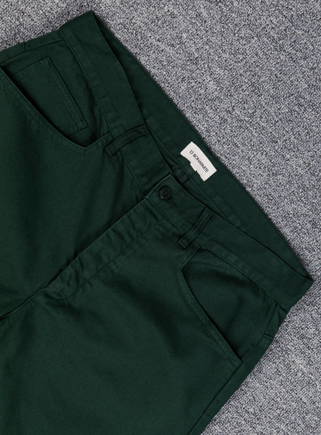 5 Pockets Pants in English Green Overdyed Denim