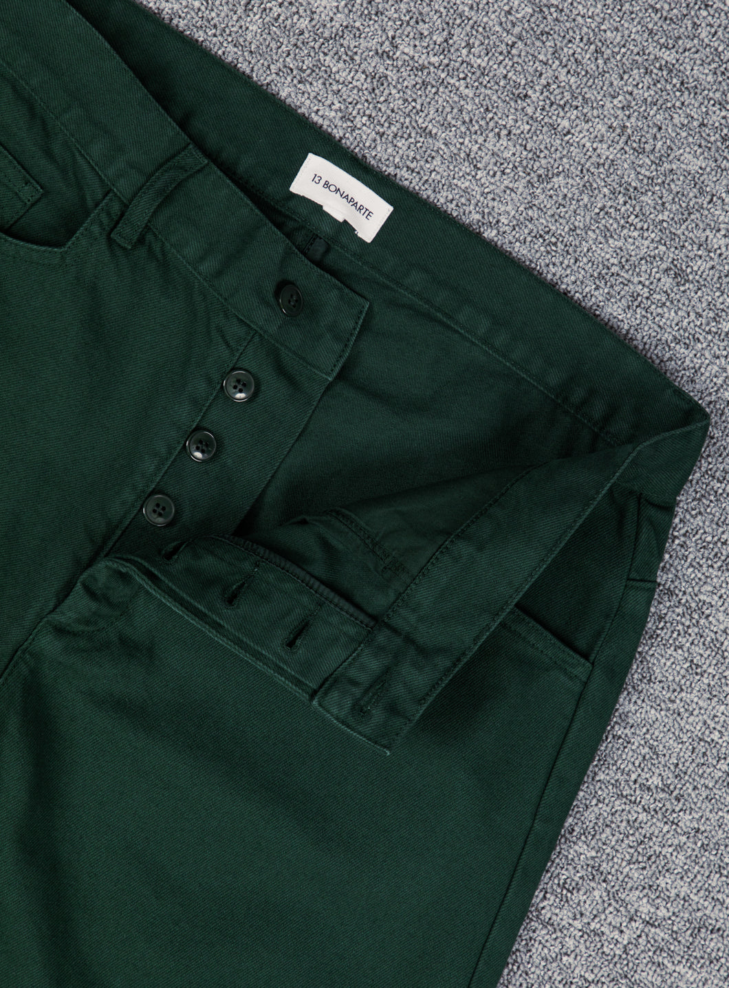 5 Pockets Pants in English Green Overdyed Denim