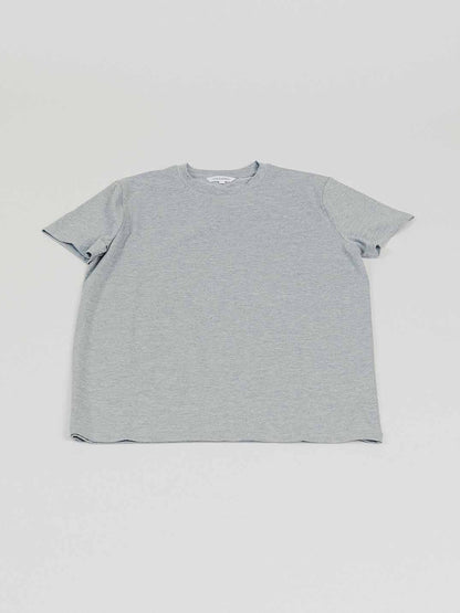 Short Sleeve T-Shirt in Heather Grey Cotton & Elastane
