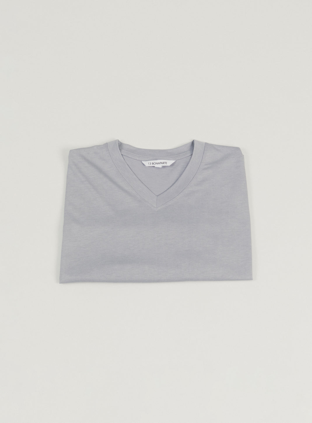 V Neck Short Sleeve T-Shirt in Pearl Grey Eucalyptus & Cotton