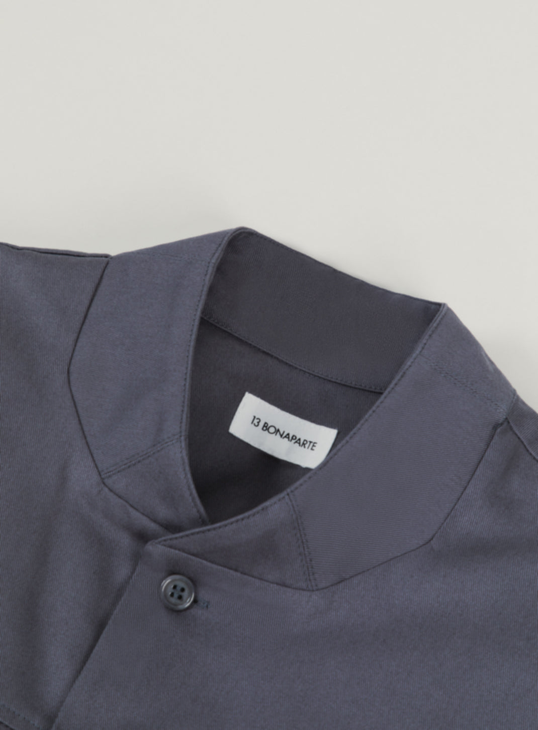 Murano Collar Overshirt in Grey Cotton Gabardine
