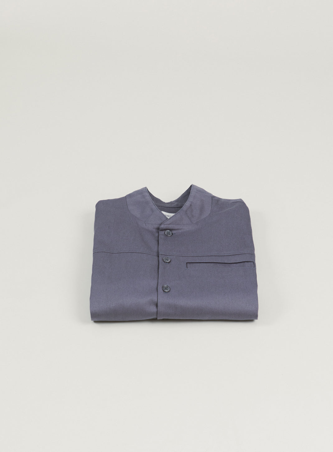 Murano Collar Overshirt in Grey Cotton Gabardine