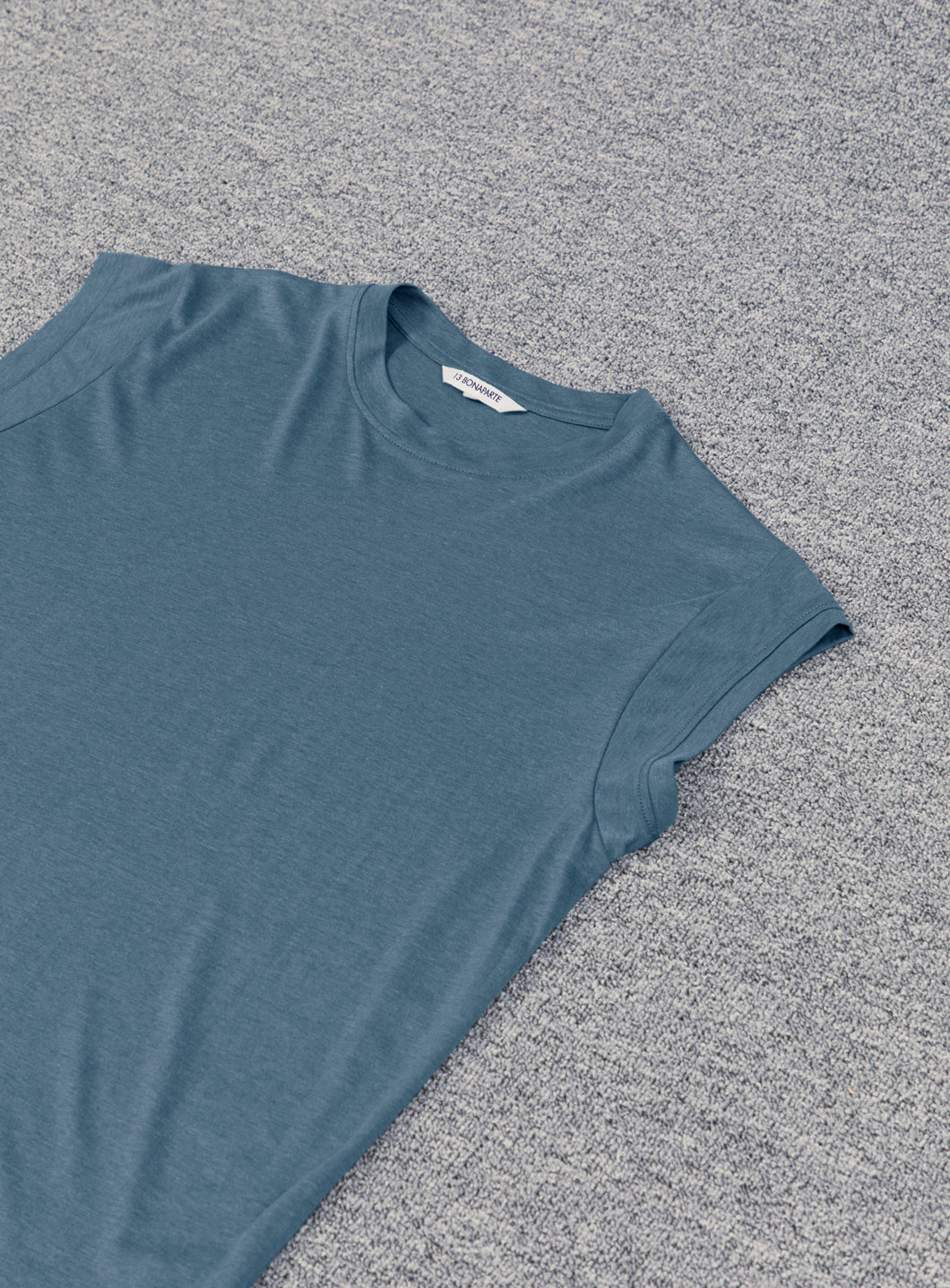 Sleeveless T-Shirt in Petrol Blue Eucalyptus & Cotton