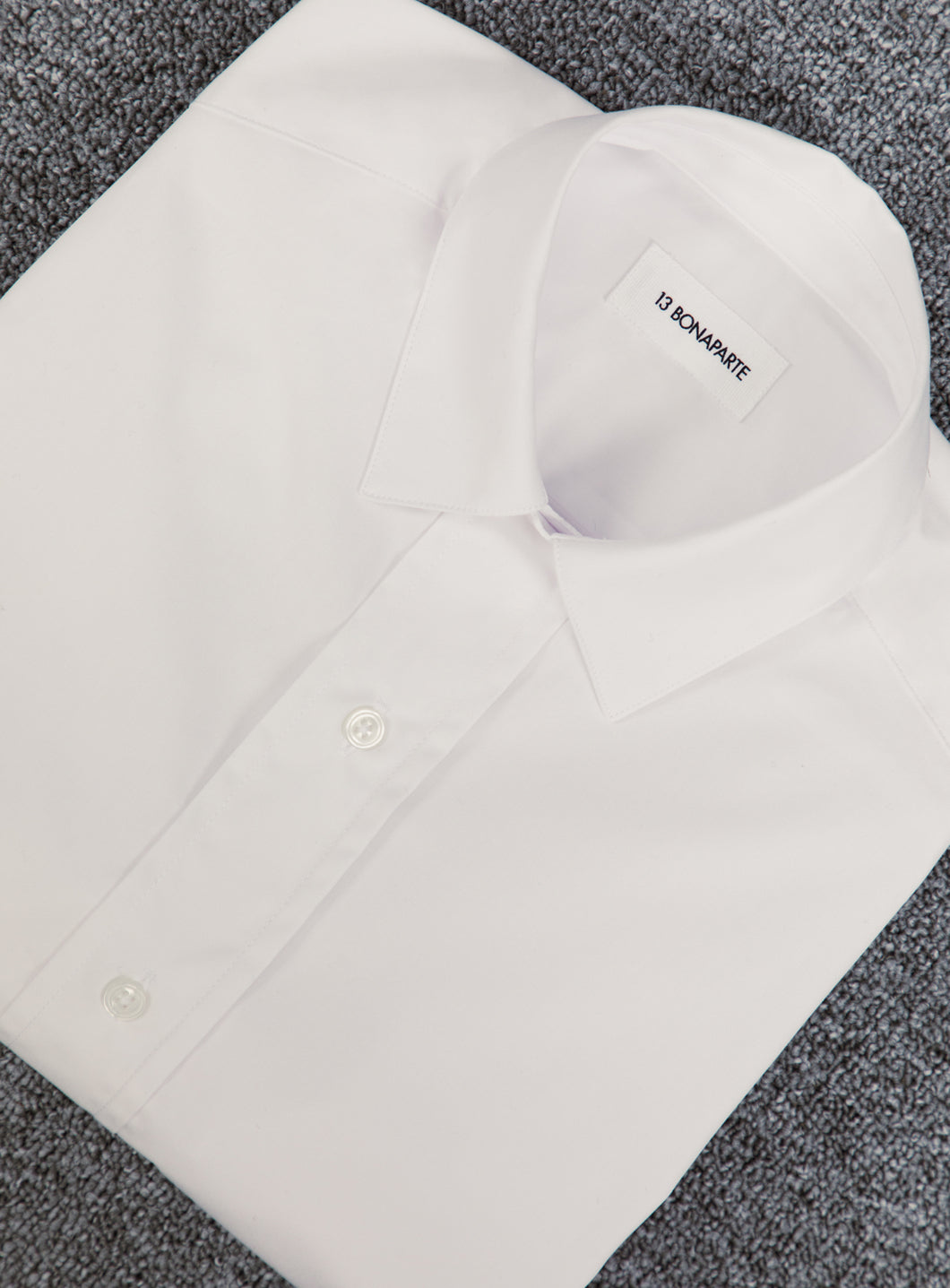 Shirt with Collar Tab in White Poplin