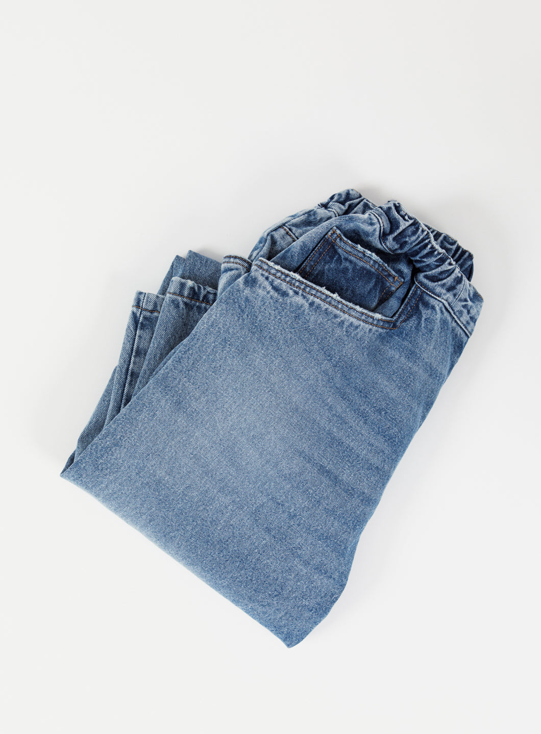 Elastic 5 Pockets Pants in Used Blue Denim