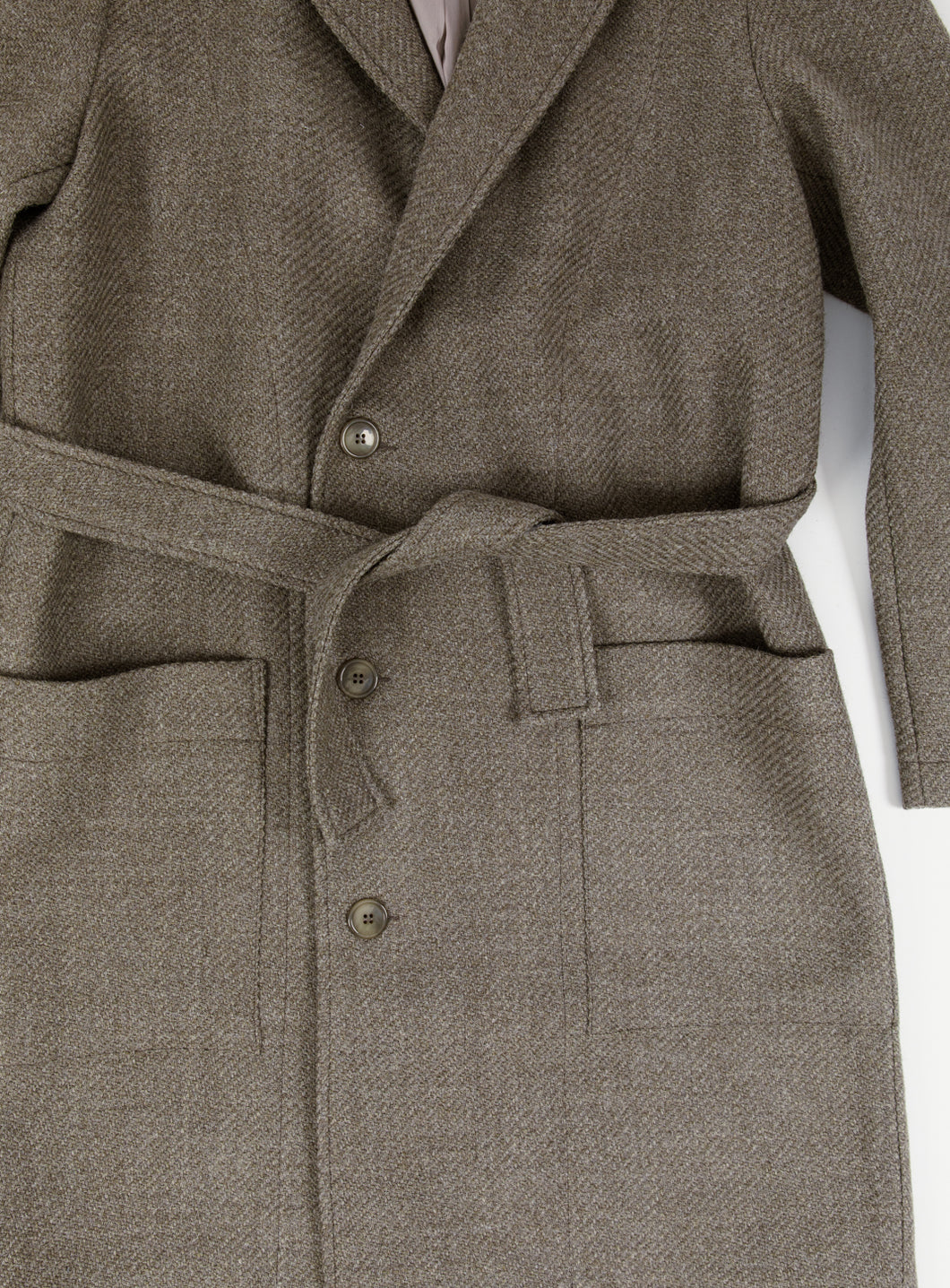 Bathrobe Coat in Clay Italian Wool