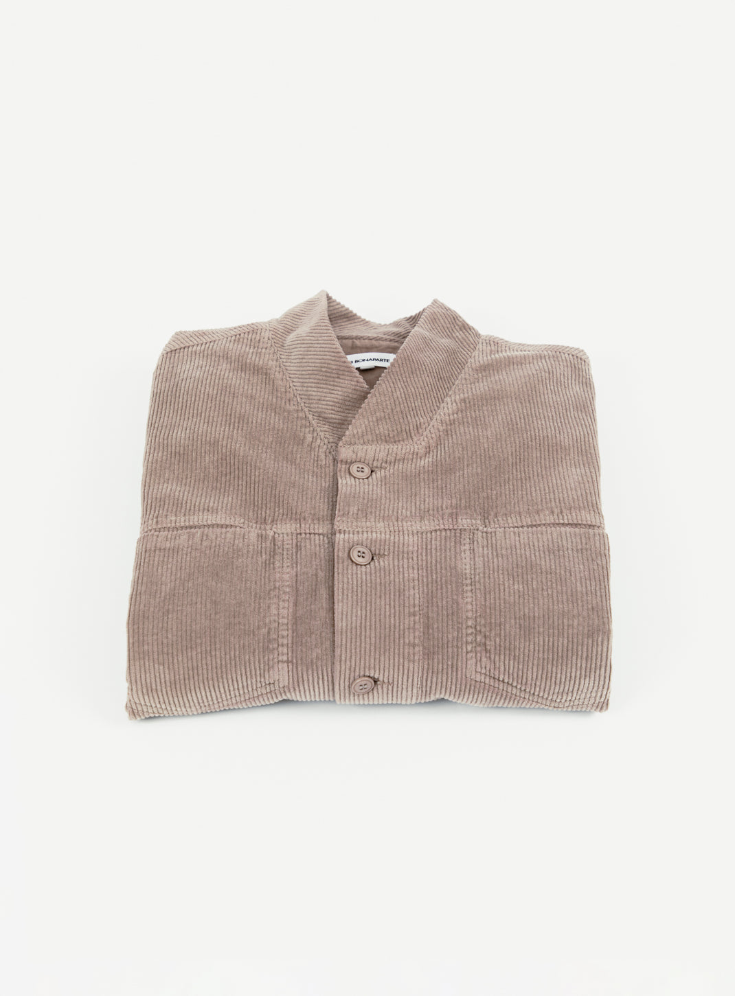 False Collar Jacket in Taupe Corduroy