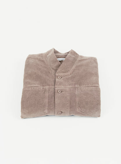 False Collar Jacket in Taupe Corduroy